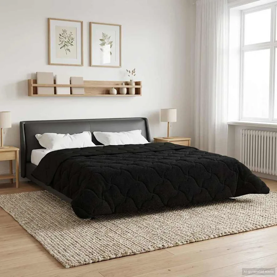Duvet complet toute l'année Matelassé Noir 200 x 240 cm