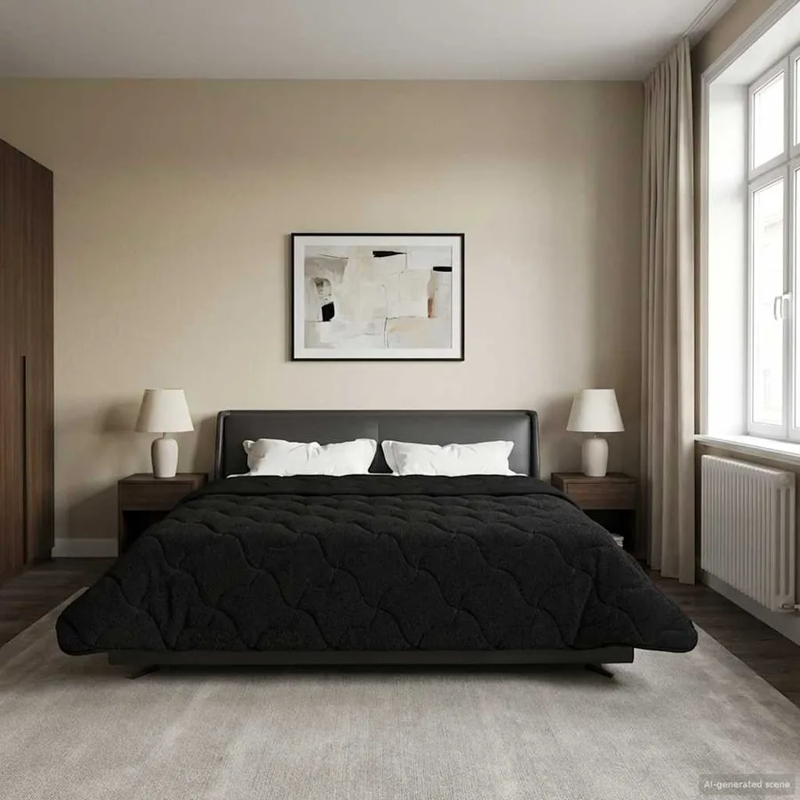 Duvet complet toute l'année Matelassé Noir 200 x 240 cm - 4