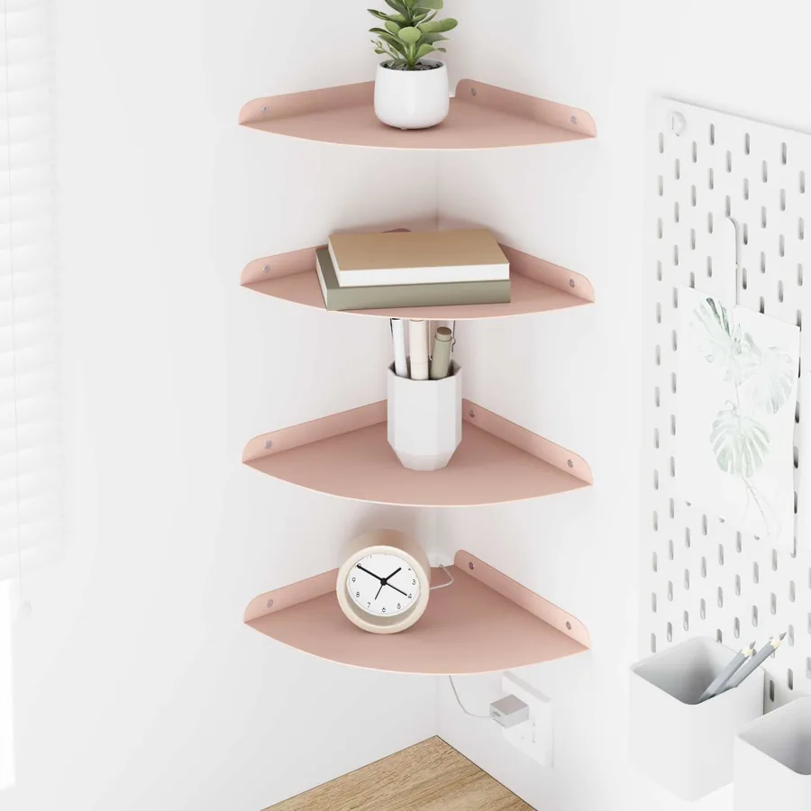 Étagère flottante avec étagère 4 pcs Rose 24 x 24 x 2 cm