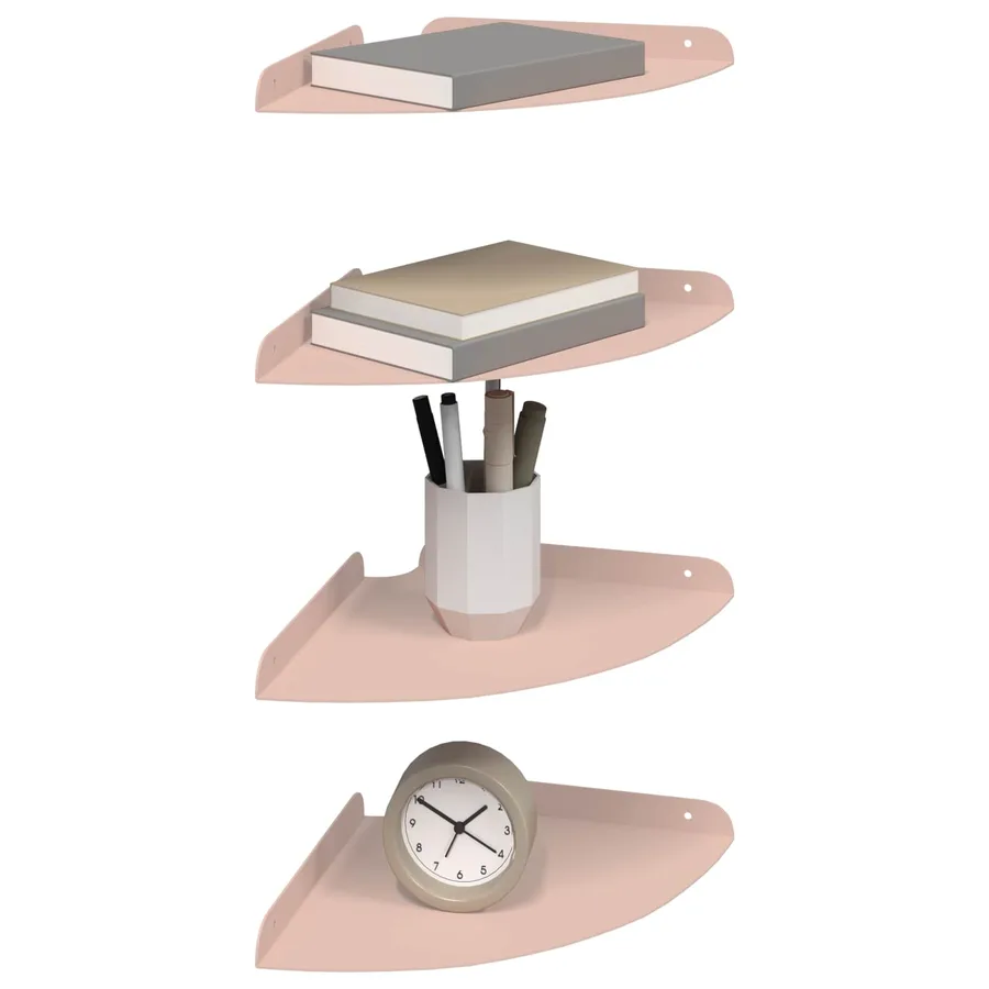 Étagère flottante avec étagère 4 pcs Rose 24 x 24 x 2 cm - 3