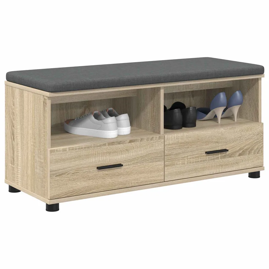Banc d'entrée avec coussin Chêne Sonoma 100 x 38 x 46 cm - 3