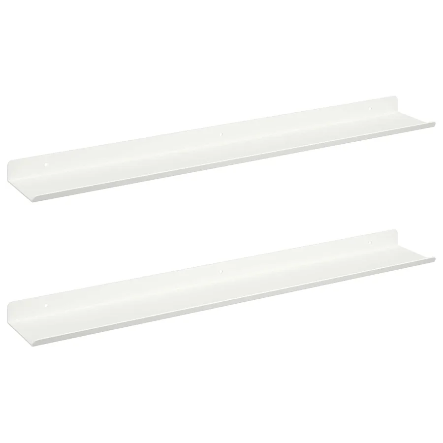 Étagère flottante 2 pcs Blanc 60 x 8,5 x 2,5 cm Acier - 2