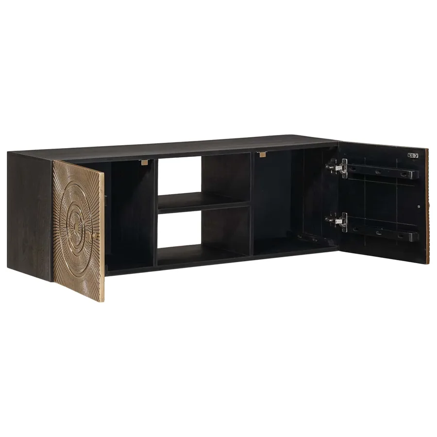 Meuble TV avec étagère avec stockage Laiton 105 x 30 x 35 cm - 2