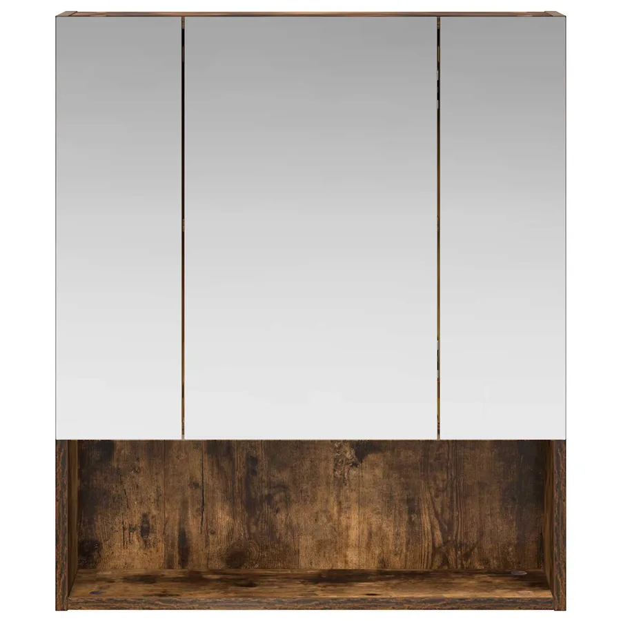 Armoire Miroir de Salle de Bain Chêne fumé 60 x 14.5 x 70 cm - 5