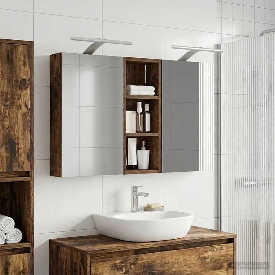 Ensemble de Meubles de Salle de Bain 3 pcs 80 x 10,5 x 50 cm - 4