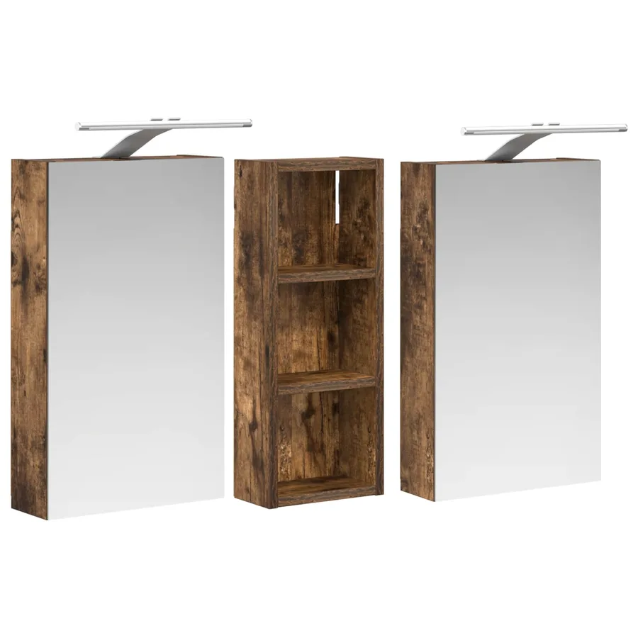Ensemble de Meubles de Salle de Bain 3 pcs 80 x 10,5 x 50 cm - 5