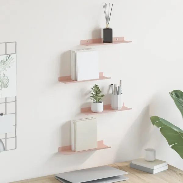 Étagère flottante 4 pcs Rose 30 x 9 x 2,5 cm Acier