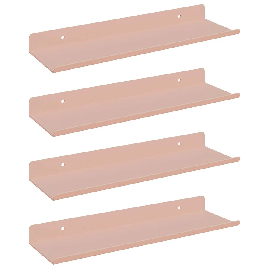 Étagère flottante 4 pcs Rose 30 x 9 x 2,5 cm Acier - 2