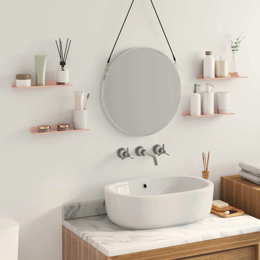Étagère flottante 4 pcs Rose 30 x 9 x 2,5 cm Acier - 4