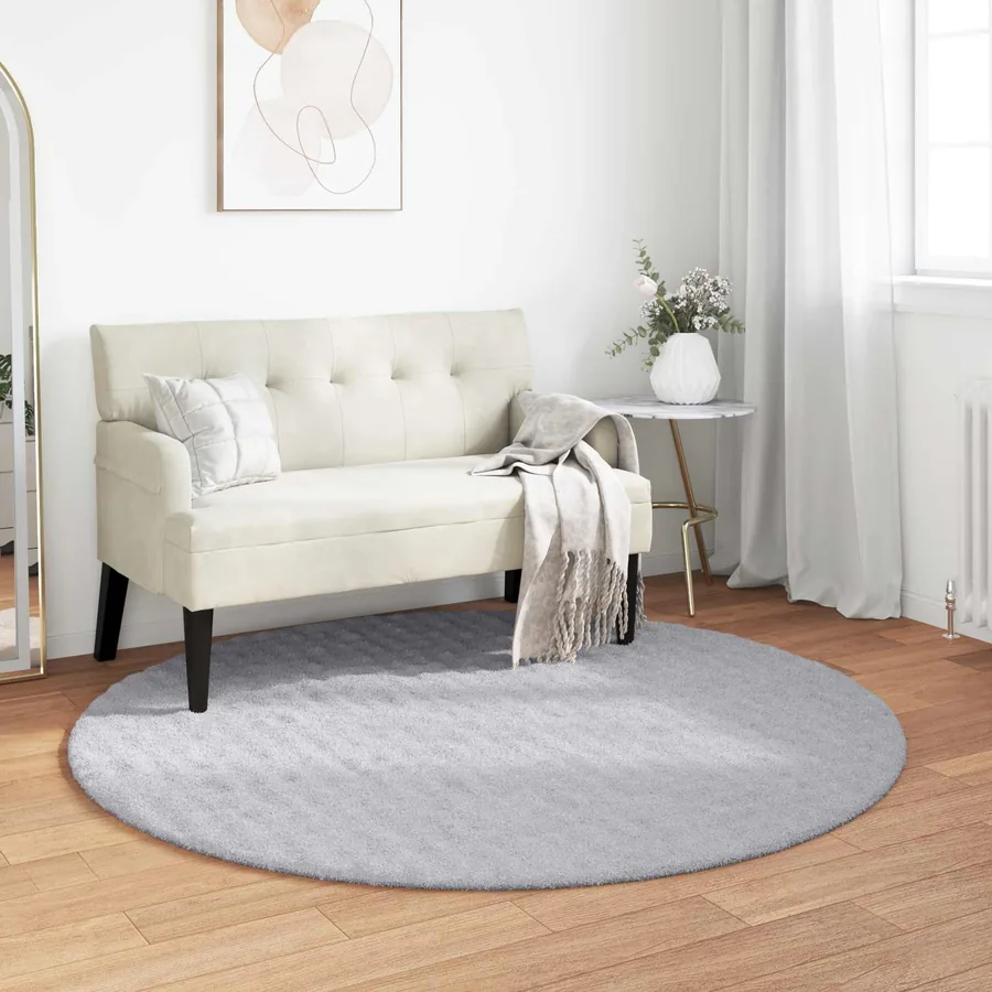Tapis de surface Rond SIROLO Gris Ø 160 CM Polyester