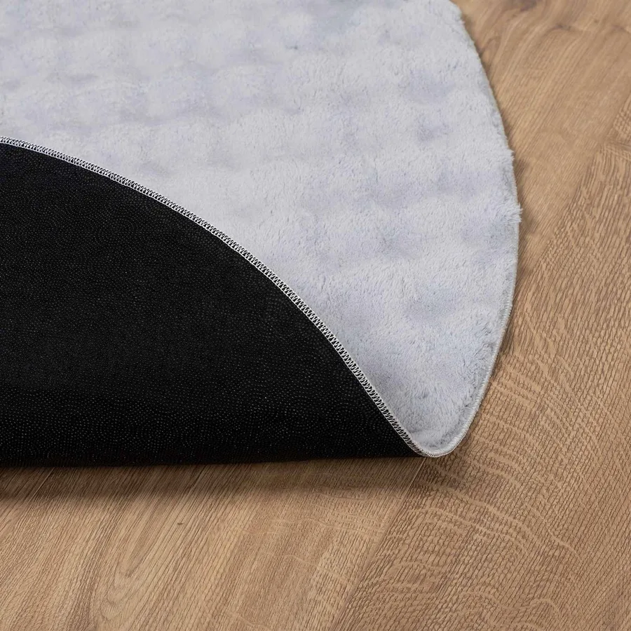 Tapis de surface Rond SIROLO Gris Ø 160 CM Polyester - 4