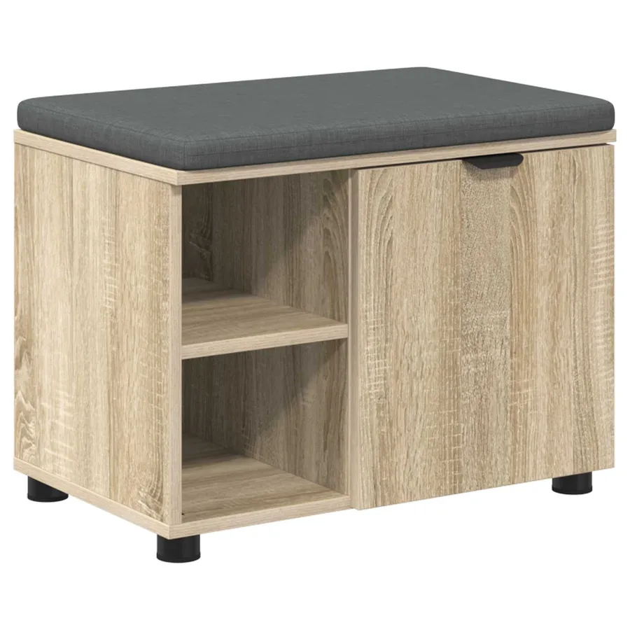 Banc d'entrée avec coussin Chêne Sonoma 60 x 38 x 46 cm - 2