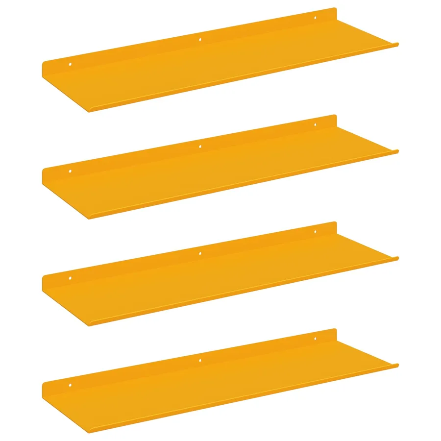 Étagère flottante 4 pcs Jaune moutarde 60 x 18 x 2,5 cm Acier - 2