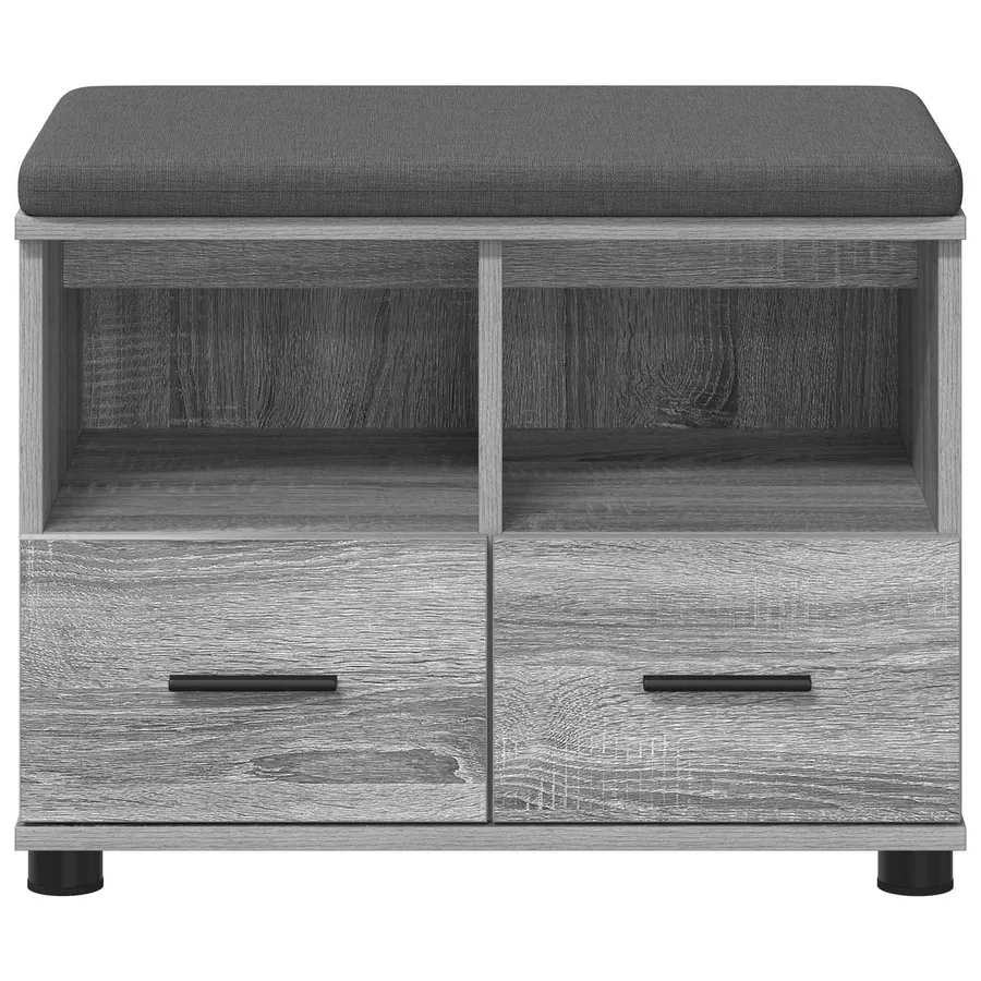 Banc d'entrée avec coussin Gris Sonoma 60 x 38 x 46 cm - 6