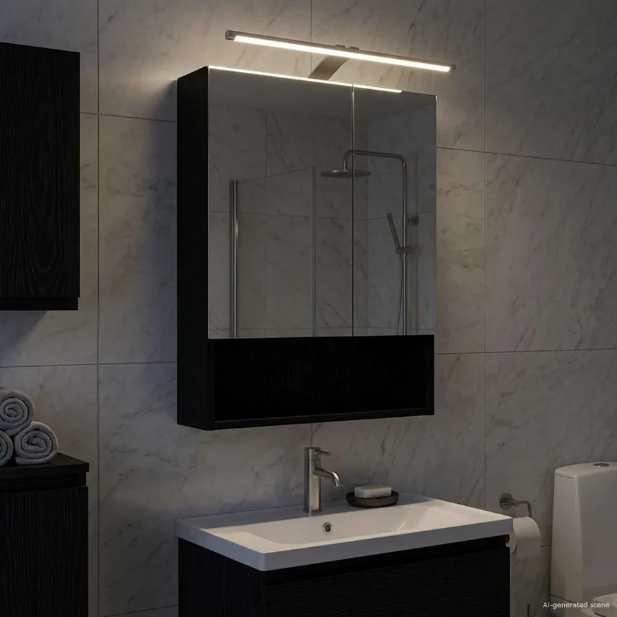 Armoire Miroir de Salle de Bain Chêne noir 50 x 14,5 x 70 cm