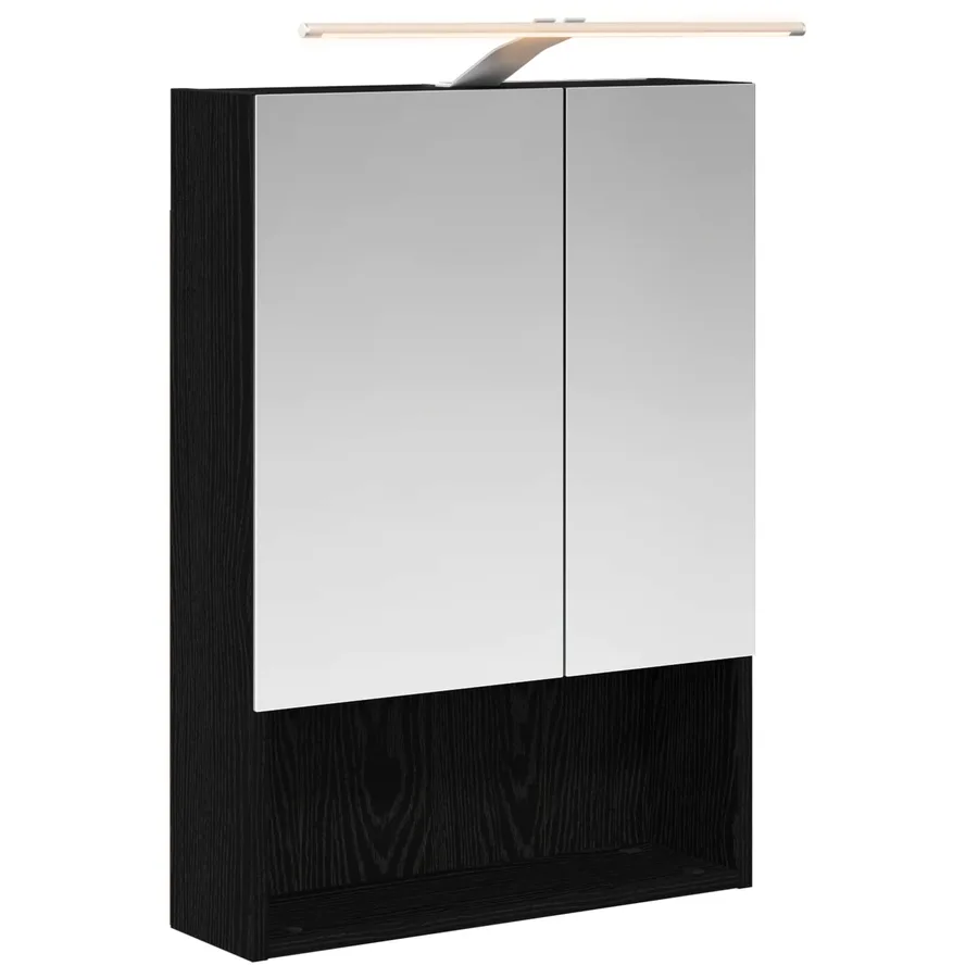 Armoire Miroir de Salle de Bain Chêne noir 50 x 14,5 x 70 cm - 2