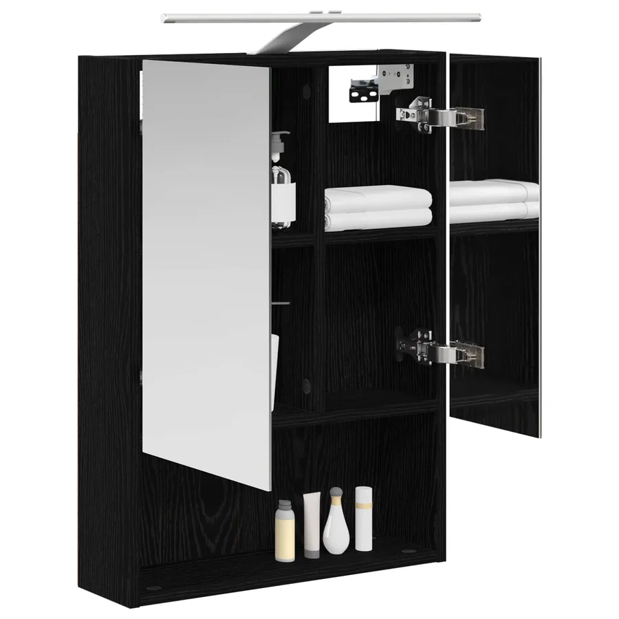 Armoire Miroir de Salle de Bain Chêne noir 50 x 14,5 x 70 cm - 3