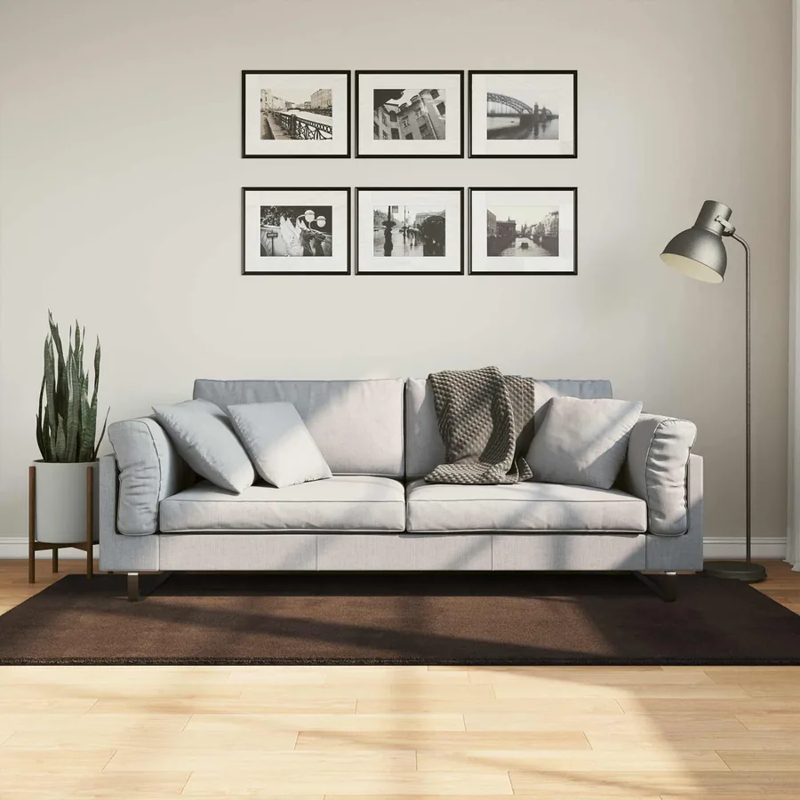 Tapis doux à poils moyens et lavable HUARTE Marron 200 x 100 cm