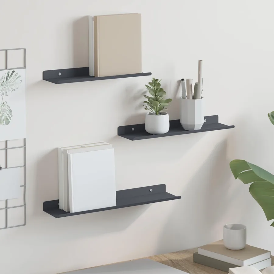 Étagère flottante 3 pcs Anthracite 40 x 9 x 2,5 cm Acier