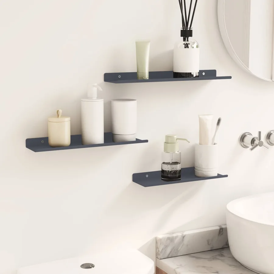 Étagère flottante 3 pcs Anthracite 40 x 9 x 2,5 cm Acier - 4