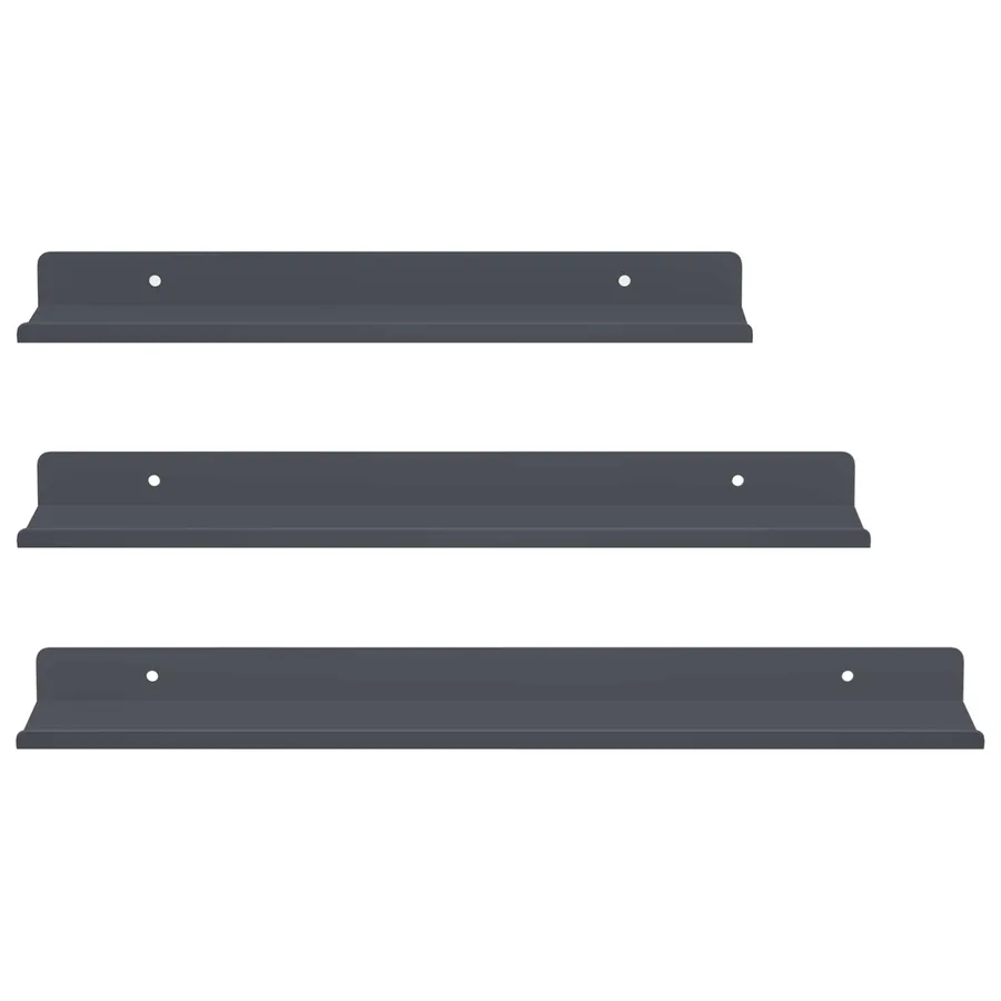 Étagère flottante 3 pcs Anthracite 40 x 9 x 2,5 cm Acier - 5