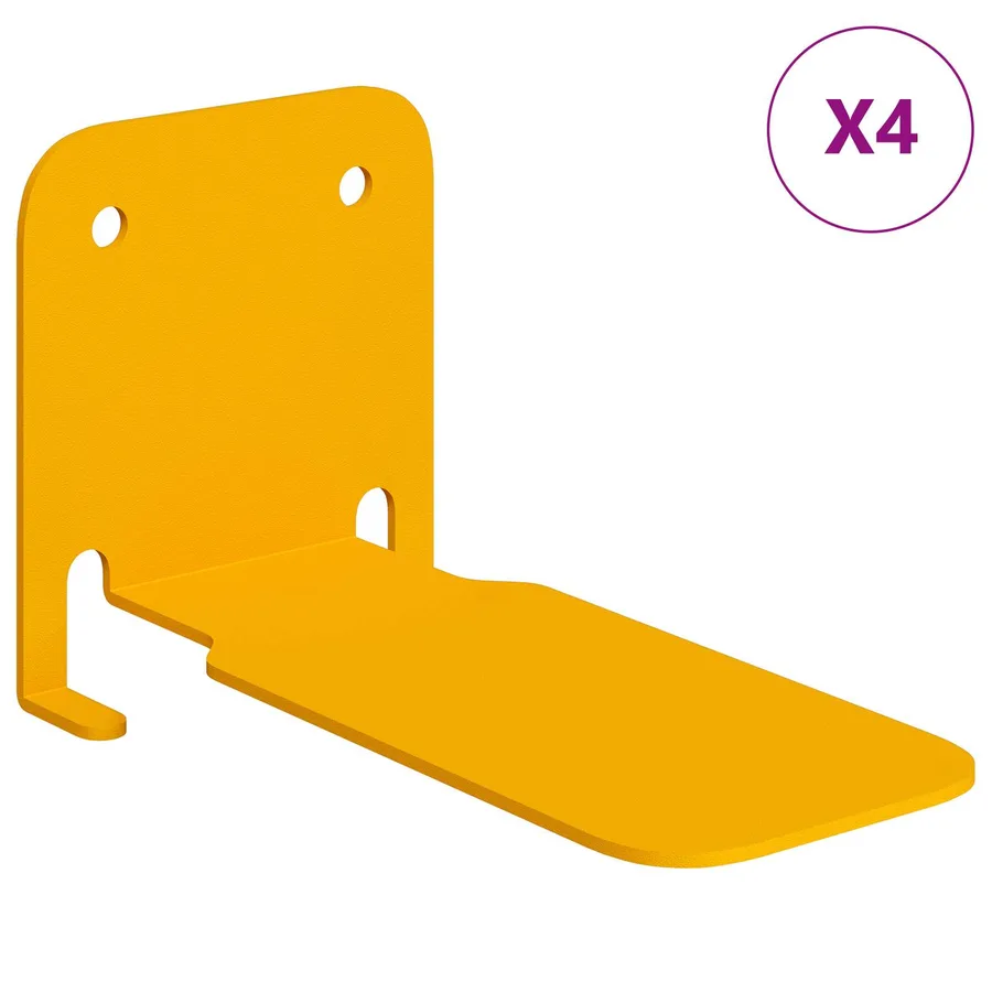 Étagère flottante 4 pcs Jaune moutarde 6 x 10,8 x 6,6 cm - 2
