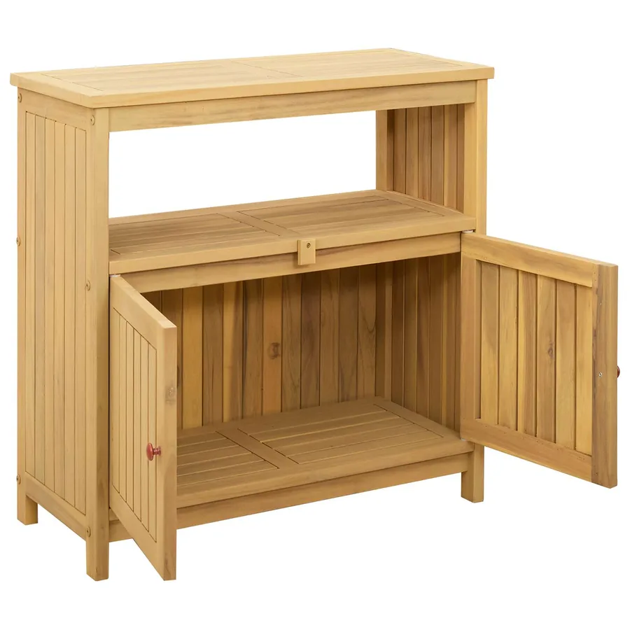 Table console de jardin Acacia clair 80 x 35 x 75 cm - 5