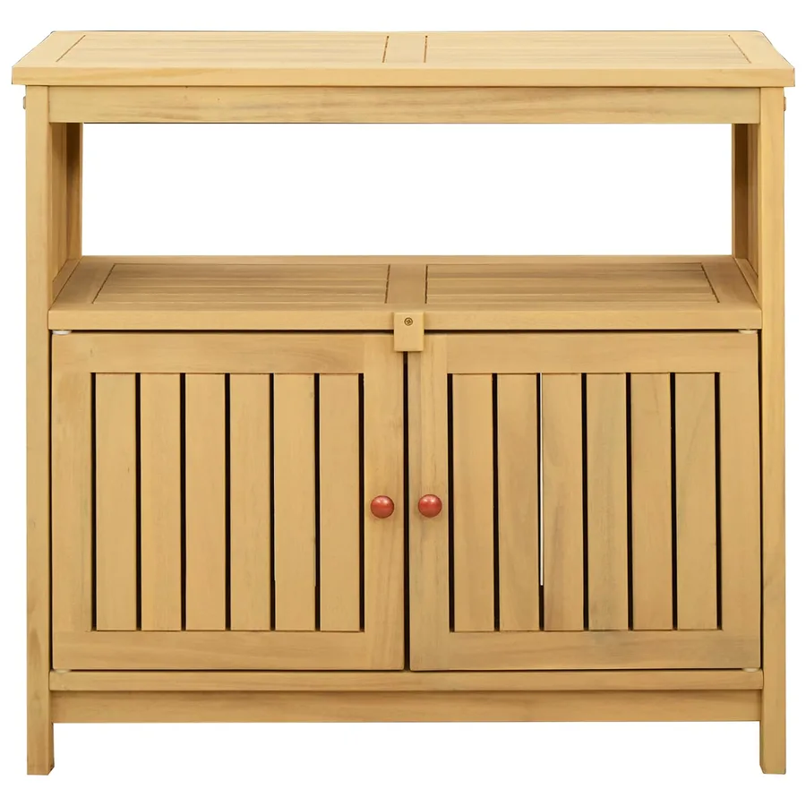 Table console de jardin Acacia clair 80 x 35 x 75 cm - 6