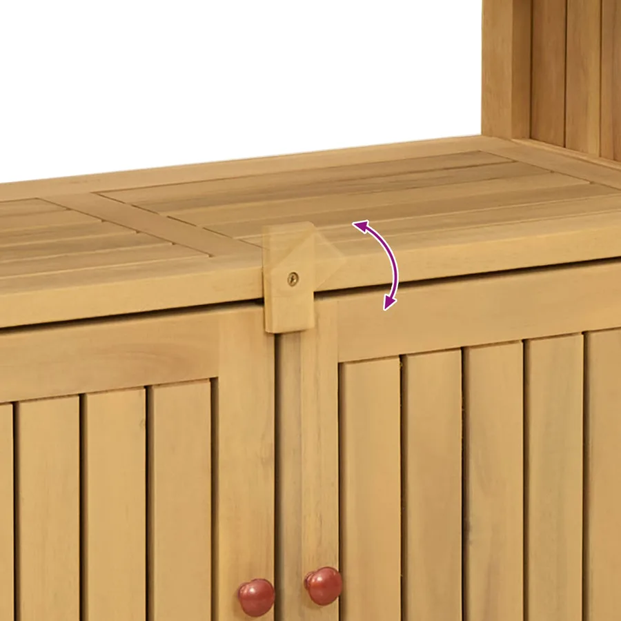 Table console de jardin Acacia clair 80 x 35 x 75 cm - 8