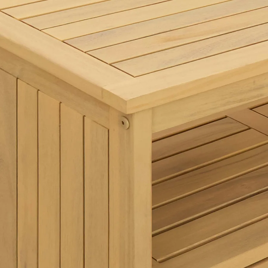 Table console de jardin Acacia clair 80 x 35 x 75 cm - 9