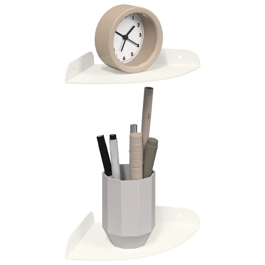 Étagère flottante avec étagère 2 pcs Blanc 15 x 15 x 2 cm - 3