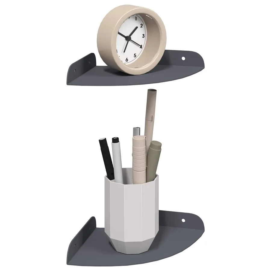 Étagère flottante avec étagère 2 pcs Anthracite 15 x 15 x 2 cm - 3