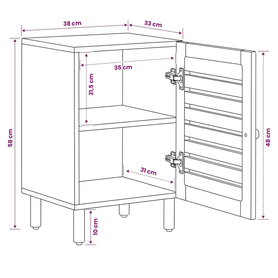 Cabinet de salle de bain Marron et Noir 38 x 33,5 x 58 cm - 10