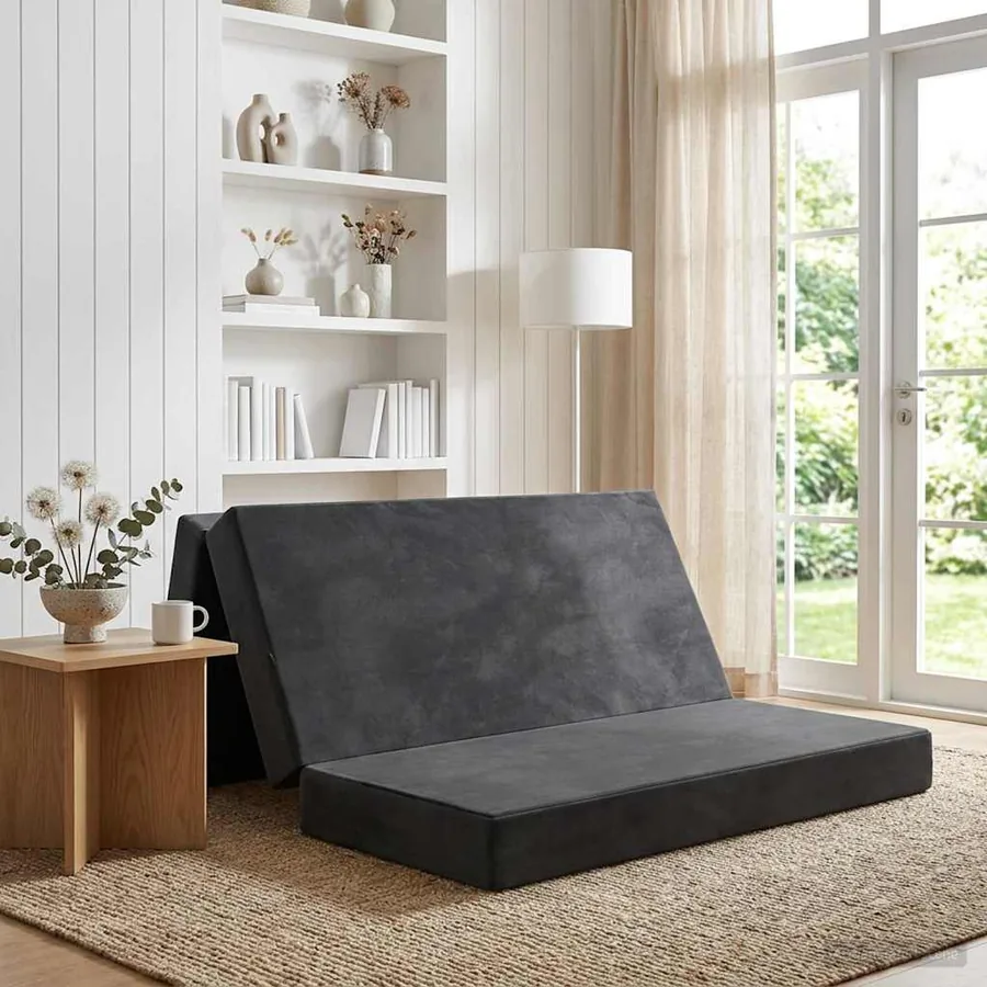 Canapé-lit pliable 120 x 67 x 45 cm Gris foncé
