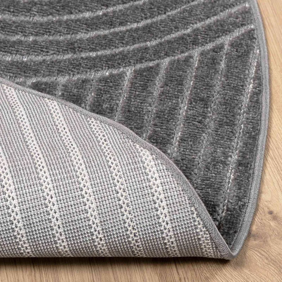 Tapis de surface Rond PALMERAS Anthracite Ø 120 CM Polyester - 4