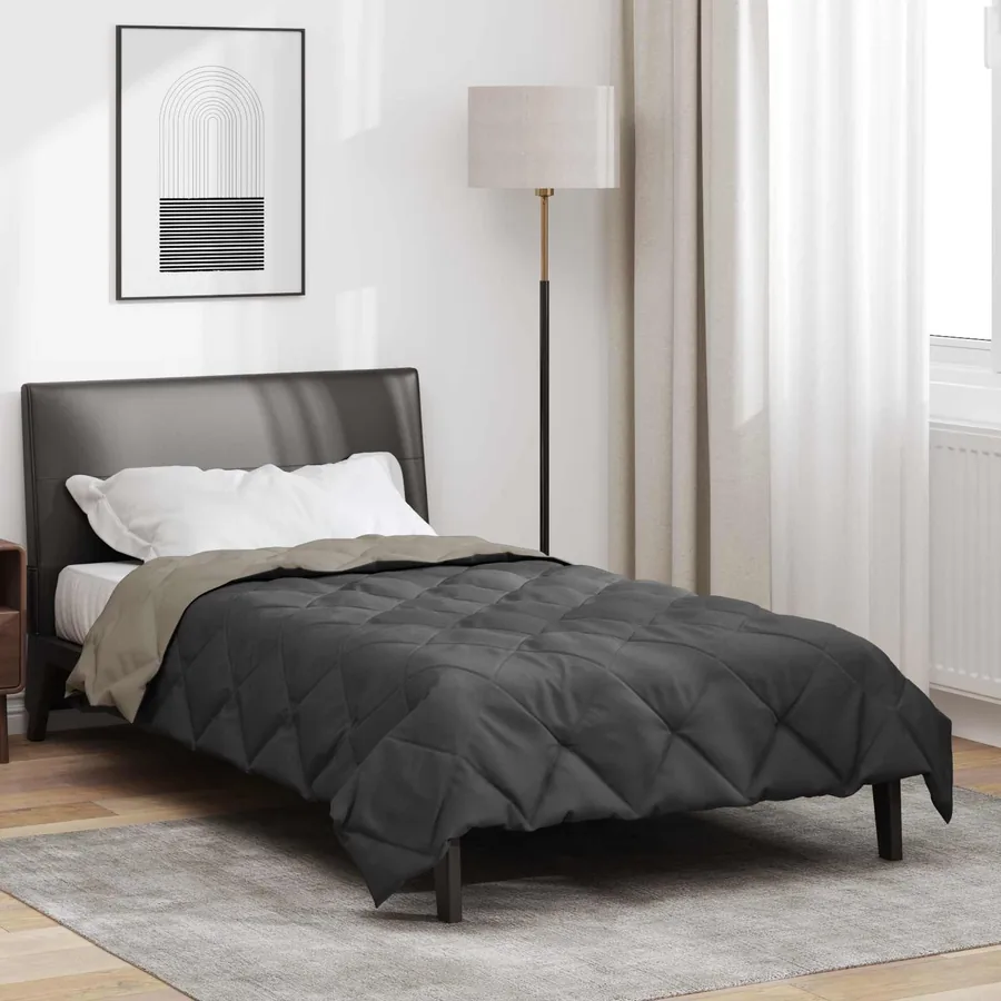 Duvet d'été simple Gris clair et anthracite 220 x 155 cm