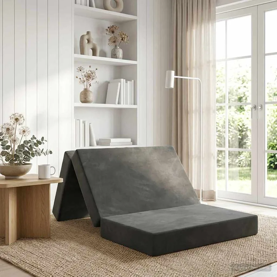 Canapé-lit pliable 90 x 67 x 45 cm Gris foncé