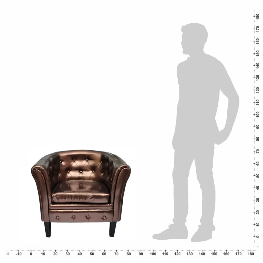Chaise cabriolet marron similicuir - 4