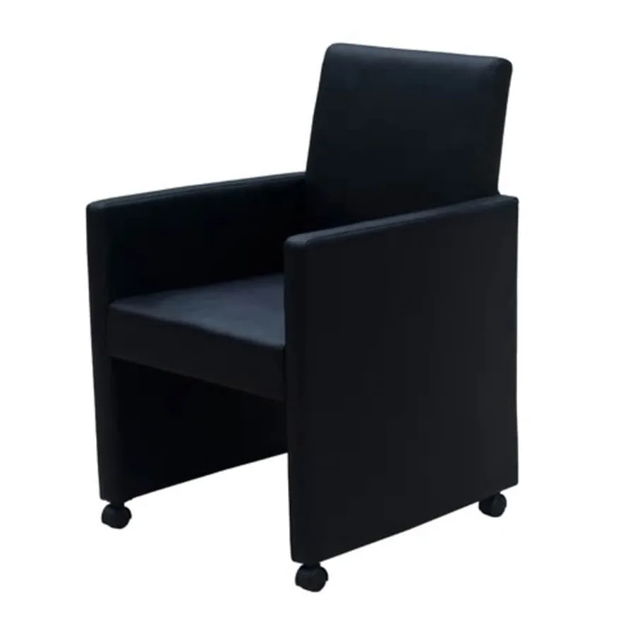 Chaises à manger lot de 2 noir similicuir - 3