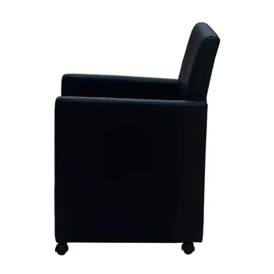 Chaises à manger lot de 2 noir similicuir - 4