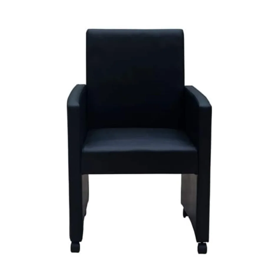 Chaises à manger lot de 2 noir similicuir - 5