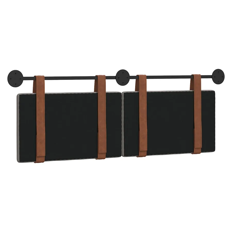 Tête de lit suspendue Uni Taupe 150 x 55 x 5 cm PU antique - 7