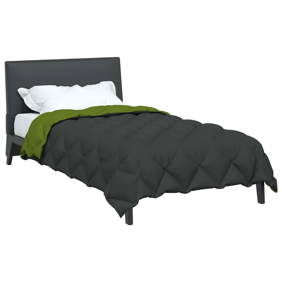 Duvet d'hiver Vert et Anthracite 135 x 200 cm Microfibre - 3
