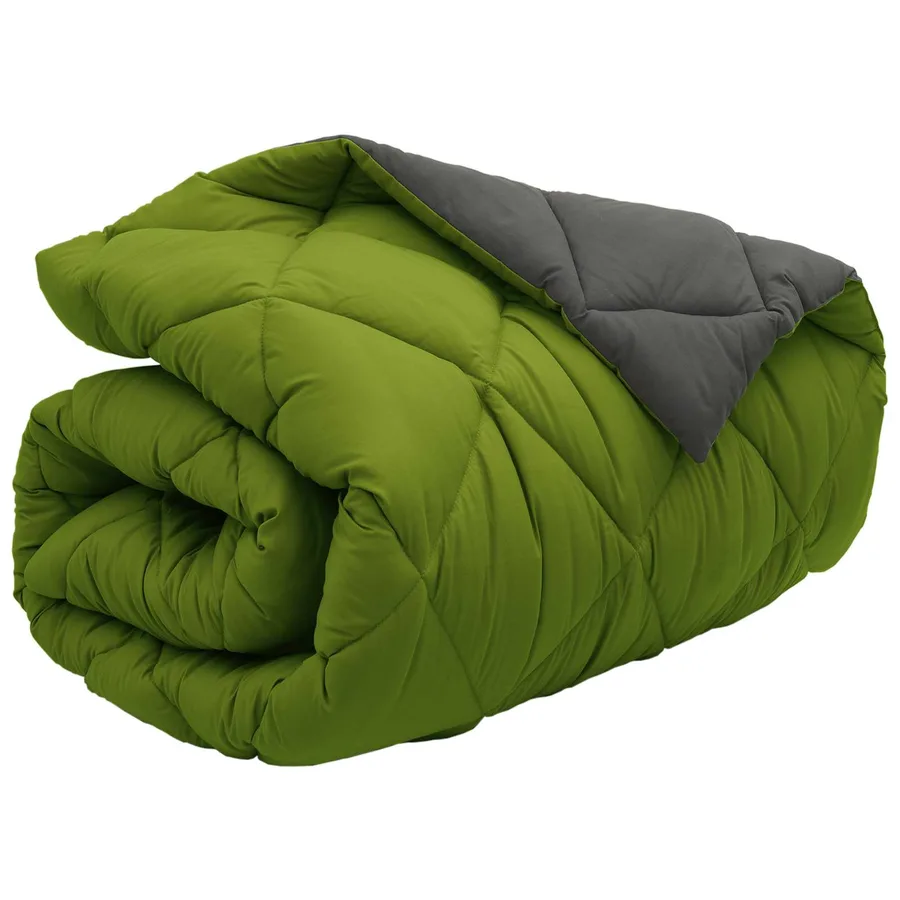 Duvet d'hiver Vert et Anthracite 135 x 200 cm Microfibre - 5