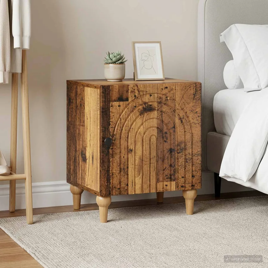 Cabinet de chevet 2 pcs Bois ancien 43 x 34,5 x 50 cm
