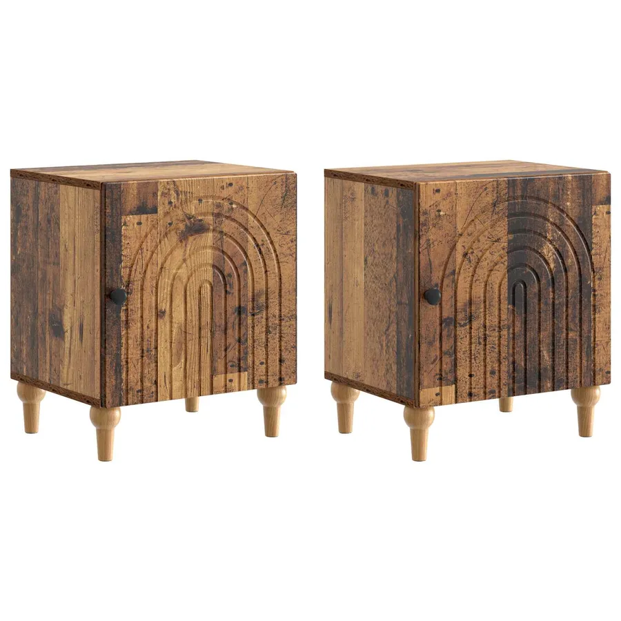 Cabinet de chevet 2 pcs Bois ancien 43 x 34,5 x 50 cm - 2