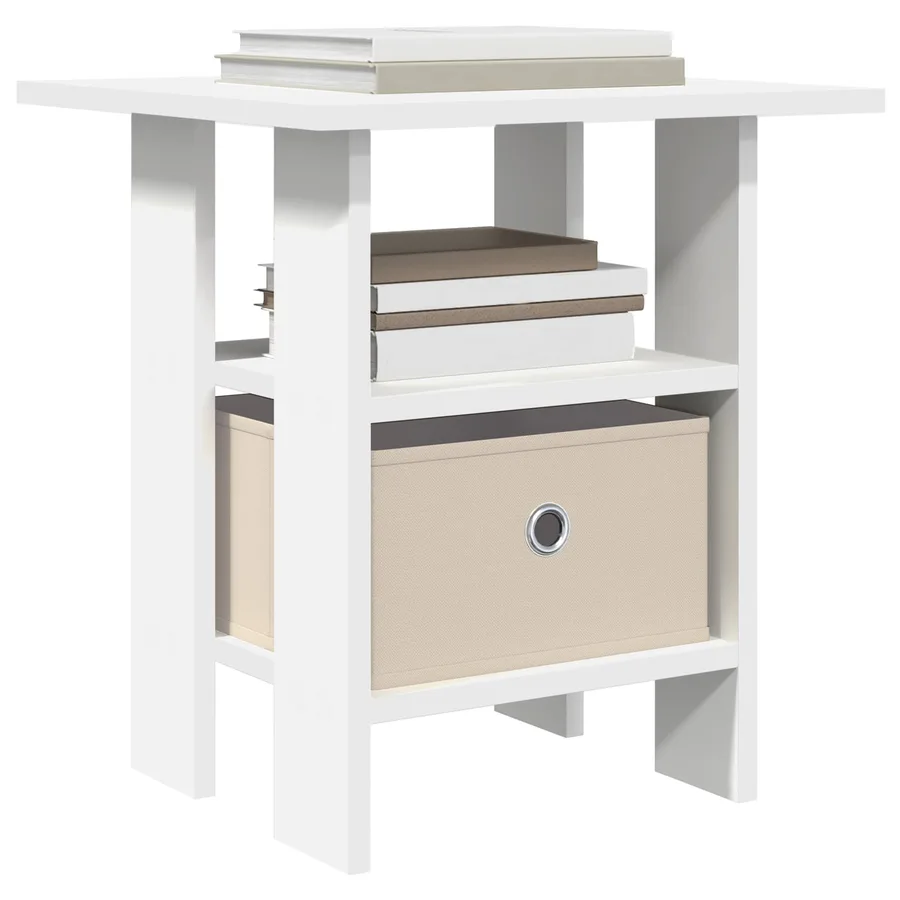 Table de chevet Blanc 41 x 40 x 45 cm Bois d'ingénierie - 3