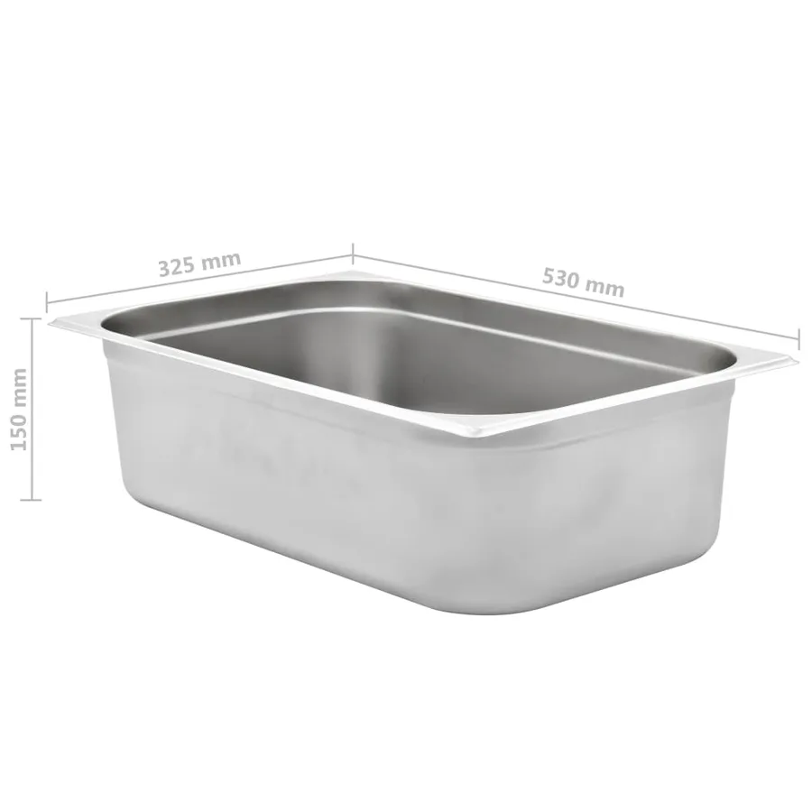 Récipients Gastronorm 2 pcs GN 1/1 150 mm Acier inoxydable - 8