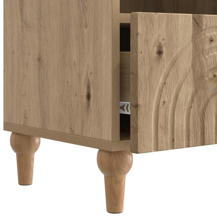Meuble TV 102 x 34,5 x 50 cm Chêne Artisanal Bois d’ingénierie - 9