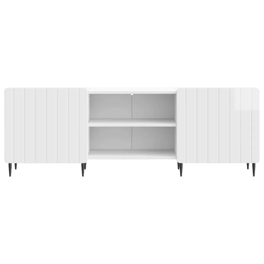Meuble TV Blanc brillant 150 x 31 x 52 cm Bois d'ingénierie - 6
